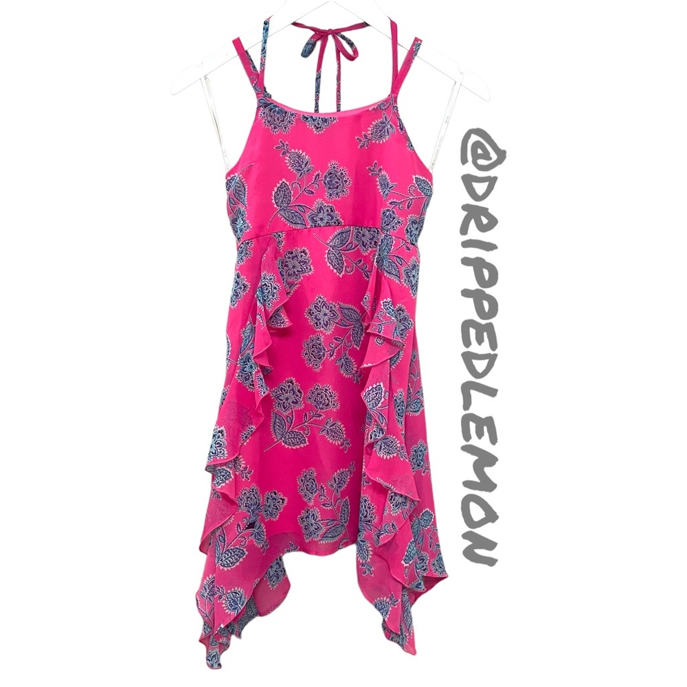 Sequin Hearts Girls Sz 10 Pink Ruffle Sleeveless Dress With Slip Church Dance 💃